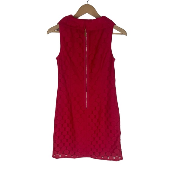 Adrianna Papell Red Lace Roll Neck Sleeveless Sheath Dress Size 2 - Picture 4 of 9